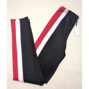 Lovers + Friends Black Red‎ White Side Stripe Track Pants High Waist XS Revolve